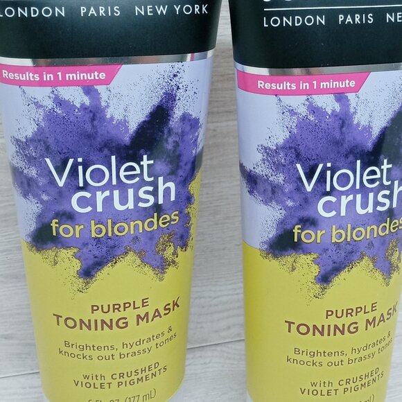 2x John Frieda Violet Crush For Blondes Purple Toning Mask 6 fl oz each - Picture 2 of 4
